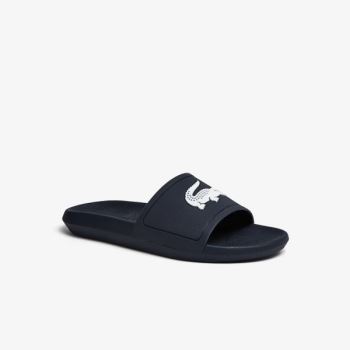 Lacoste Croco Synthetic Slides - Pantofle Pánské Tmavě Blankyt / Bílé | CZ-202Mq3